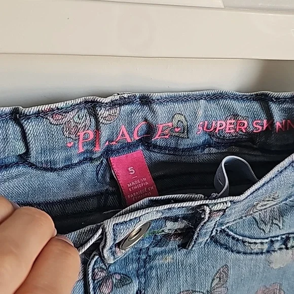 The Children's Place Unicorn Print Stretchy Jean W/ Adjustable Waistband Size 5 - Picture 6 of 7